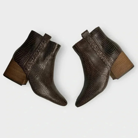 Korks Leyland Ankle Boot Snake Print Leather Womans Size 8 M - Picture 1 of 9